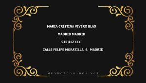 abogado Maria Cristina Vivero Blas en la localidad de Madrid