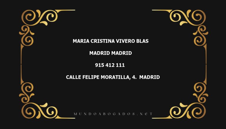 abogado Maria Cristina Vivero Blas en la localidad de Madrid