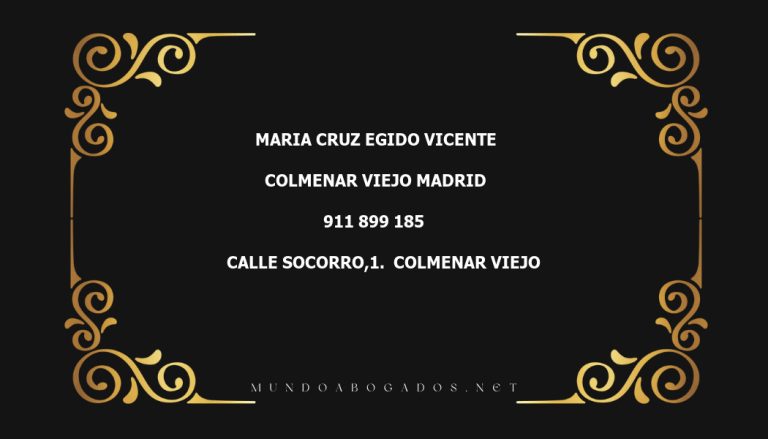 abogado Maria Cruz Egido Vicente en la localidad de Colmenar Viejo