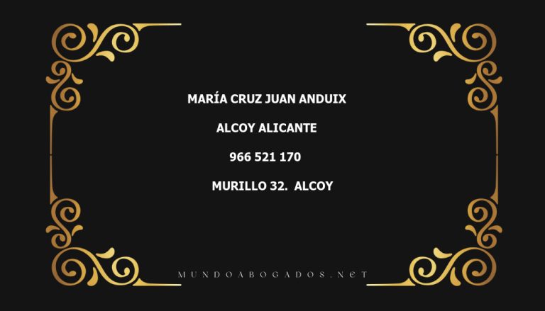 abogado María Cruz Juan Anduix en la localidad de Alcoy