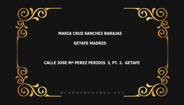 abogado Maria Cruz Sanchez Barajas en la localidad de Getafe