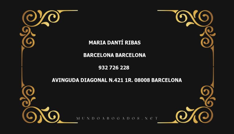 abogado Maria Dantí Ribas en la localidad de Barcelona