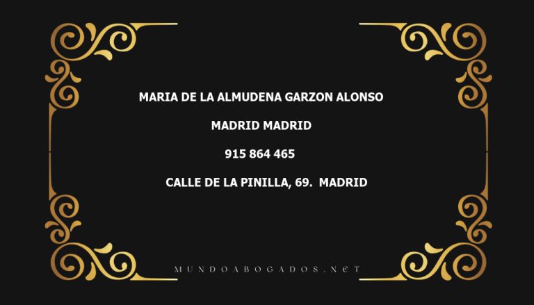 abogado Maria De La Almudena Garzon Alonso en la localidad de Madrid