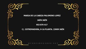 abogado Maria De La Cabeza Palomino Lopez en la localidad de Jaén