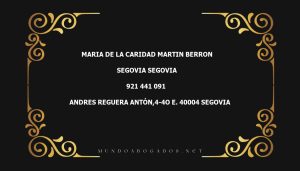 abogado Maria De La Caridad Martin Berron en la localidad de Segovia