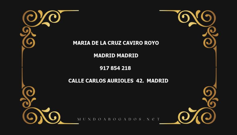 abogado Maria De La Cruz Caviro Royo en la localidad de Madrid