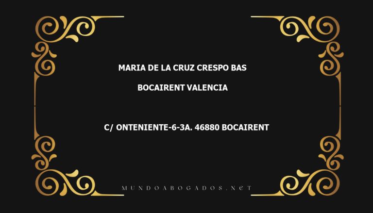 abogado Maria De La Cruz Crespo Bas en la localidad de Bocairent