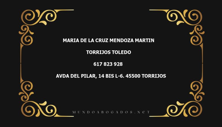 abogado Maria De La Cruz Mendoza Martin en la localidad de Torrijos