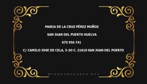 abogado Maria De La Cruz Pérez Muñoz en la localidad de San Juan del Puerto