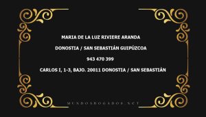 abogado Maria De La Luz Riviere Aranda en la localidad de Donostia / San Sebastián