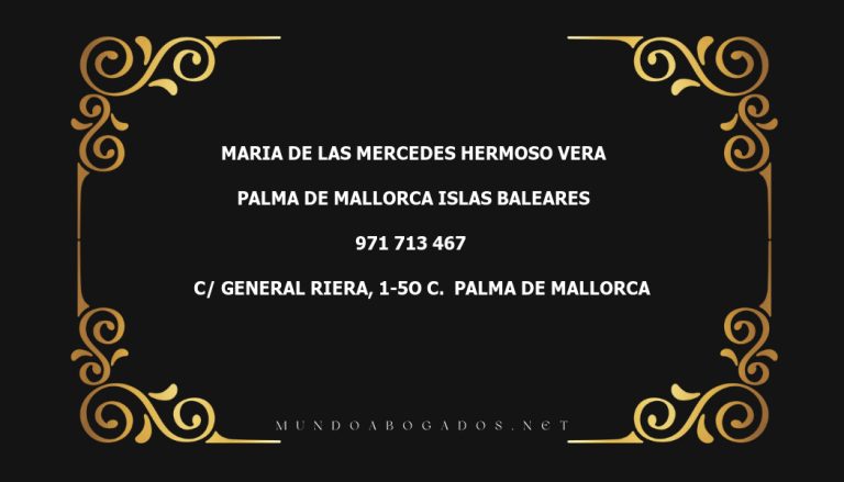 abogado Maria De Las Mercedes Hermoso Vera en la localidad de Palma de Mallorca