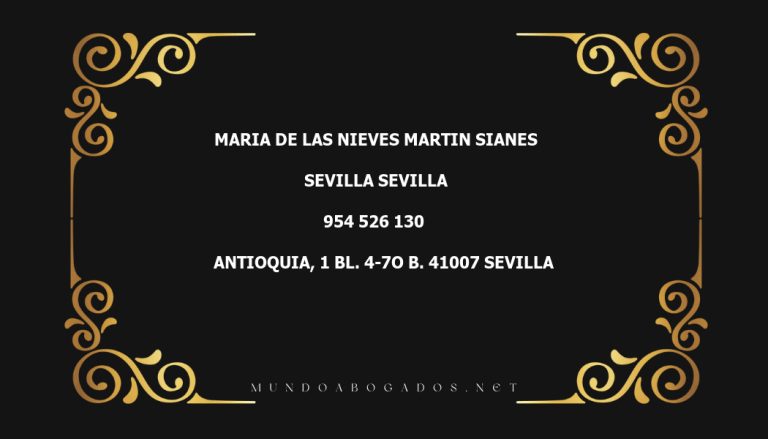 abogado Maria De Las Nieves Martin Sianes en la localidad de Sevilla