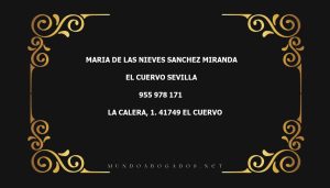 abogado Maria De Las Nieves Sanchez Miranda en la localidad de El Cuervo