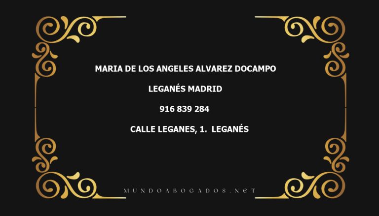 abogado Maria De Los Angeles Alvarez Docampo en la localidad de Leganés