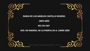 abogado Maria De Los Angeles Castillo Rodero en la localidad de Jaén