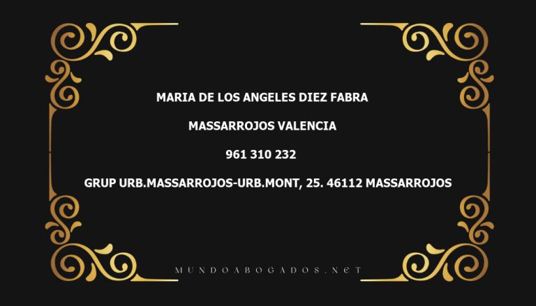 abogado Maria De Los Angeles Diez Fabra en la localidad de Massarrojos