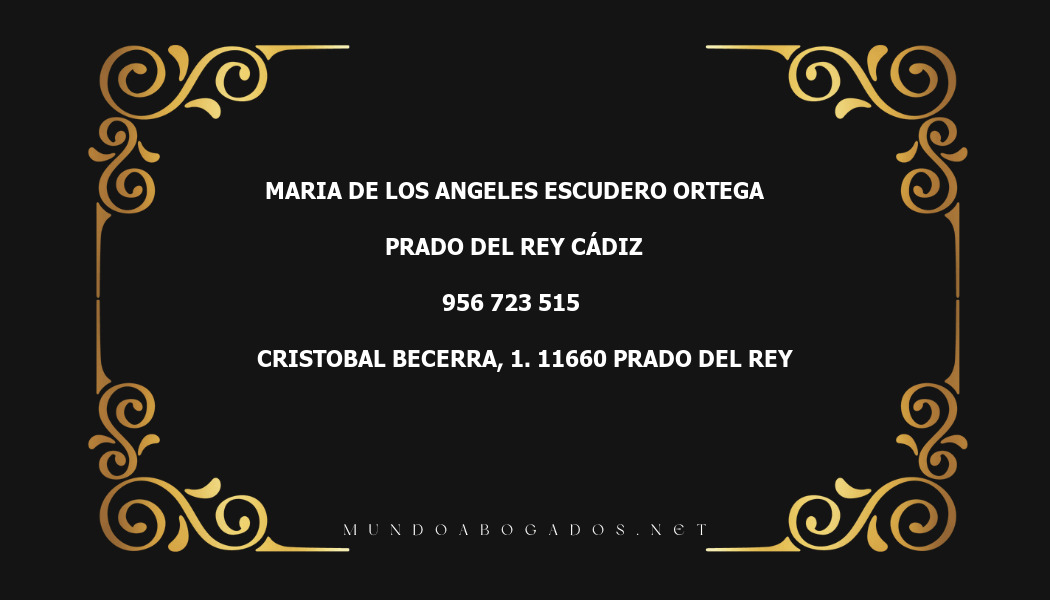 abogado Maria De Los Angeles Escudero Ortega en la localidad de Prado del Rey