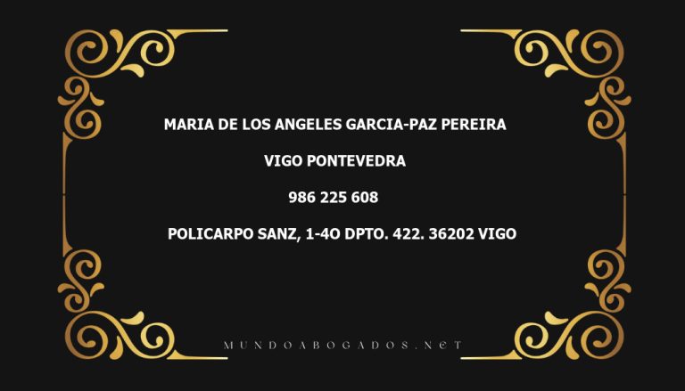 abogado Maria De Los Angeles Garcia-Paz Pereira en la localidad de Vigo