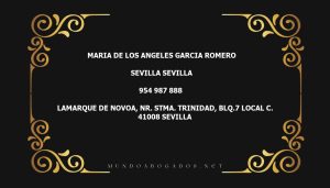 abogado Maria De Los Angeles Garcia Romero en la localidad de Sevilla