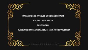 abogado Maria De Los Angeles Gonzalez Estaun en la localidad de Valencia