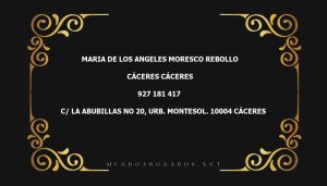 abogado Maria De Los Angeles Moresco Rebollo en la localidad de Cáceres