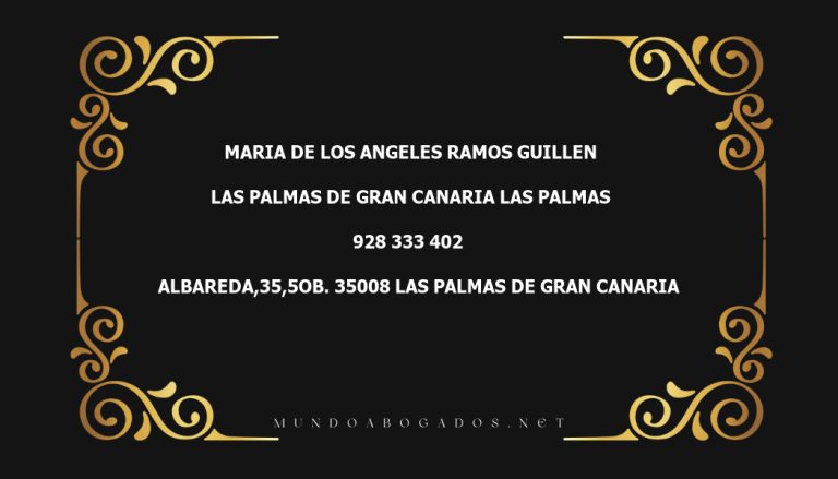 abogado Maria De Los Angeles Ramos Guillen en la localidad de Las Palmas de Gran Canaria