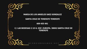 abogado Maria De Los Angeles Saez Gonzalez en la localidad de Santa Cruz de Tenerife