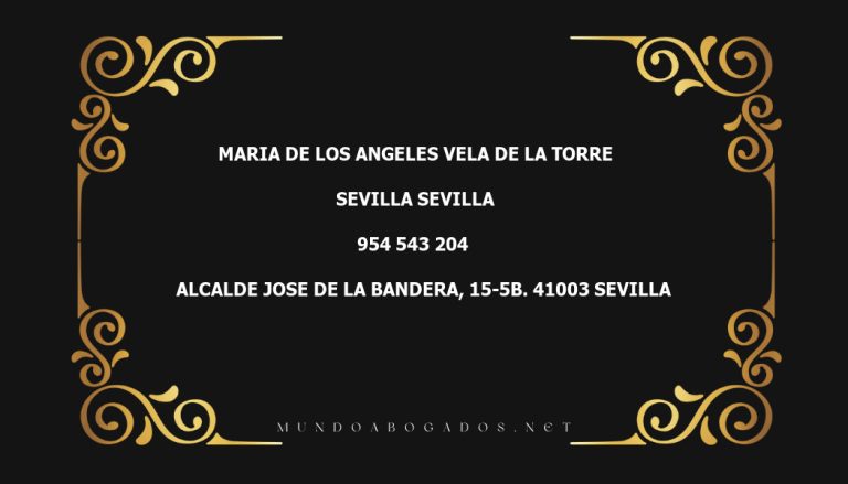 abogado Maria De Los Angeles Vela De La Torre en la localidad de Sevilla