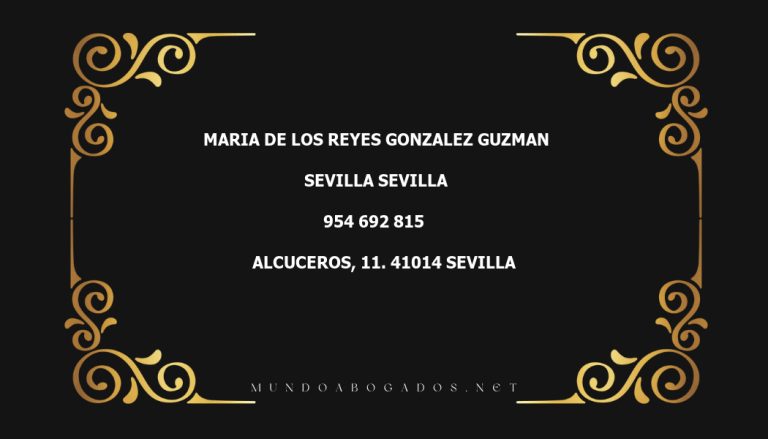 abogado Maria De Los Reyes Gonzalez Guzman en la localidad de Sevilla