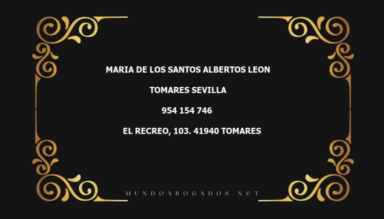 abogado Maria De Los Santos Albertos Leon en la localidad de Tomares