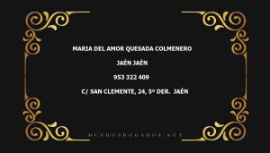 abogado Maria Del Amor Quesada Colmenero en la localidad de Jaén