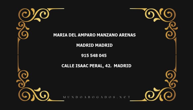 abogado Maria Del Amparo Manzano Arenas en la localidad de Madrid