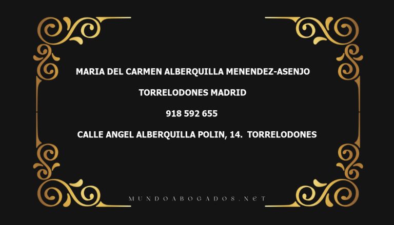 abogado Maria Del Carmen Alberquilla Menendez-Asenjo en la localidad de Torrelodones