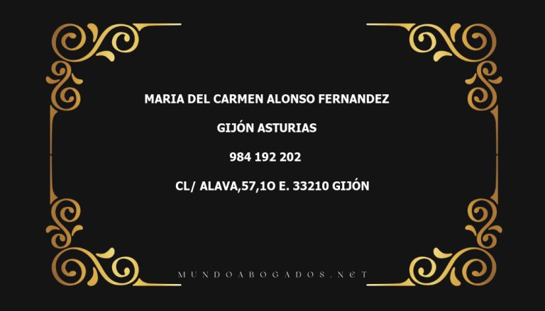 abogado Maria Del Carmen Alonso Fernandez en la localidad de Gijón