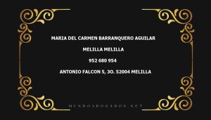 abogado Maria Del Carmen Barranquero Aguilar en la localidad de Melilla