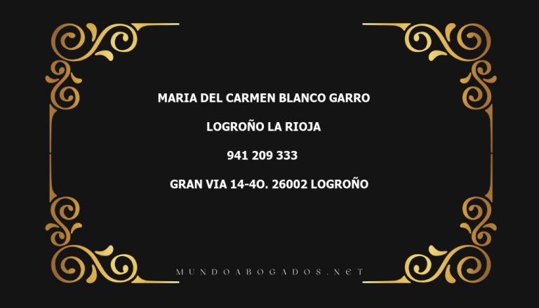 abogado Maria Del Carmen Blanco Garro en la localidad de Logroño