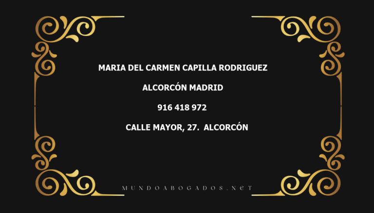 abogado Maria Del Carmen Capilla Rodriguez en la localidad de Alcorcón