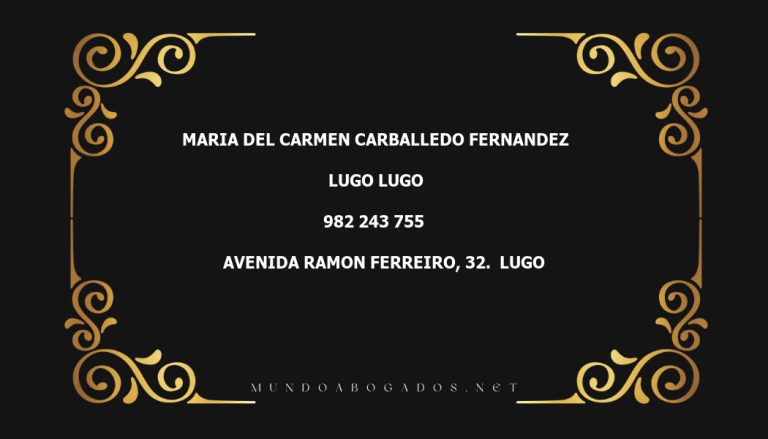 abogado Maria Del Carmen Carballedo Fernandez en la localidad de Lugo