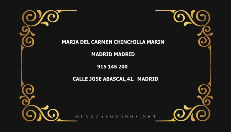 abogado Maria Del Carmen Chinchilla Marin en la localidad de Madrid