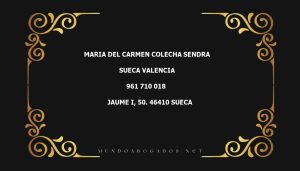 abogado Maria Del Carmen Colecha Sendra en la localidad de Sueca