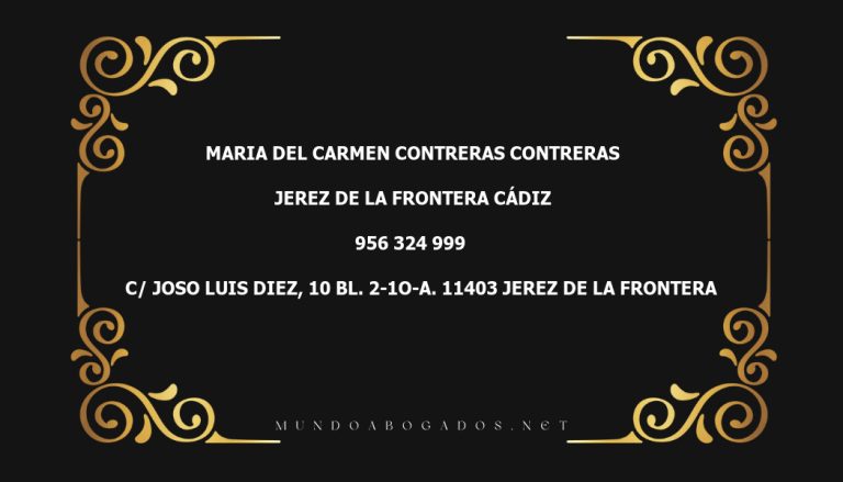 abogado Maria Del Carmen Contreras Contreras en la localidad de Jerez de la Frontera