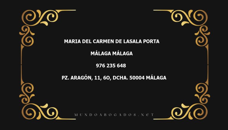 abogado Maria Del Carmen De Lasala Porta en la localidad de Málaga