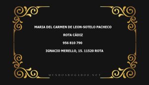 abogado Maria Del Carmen De Leon-Sotelo Pacheco en la localidad de Rota