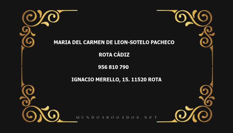 abogado Maria Del Carmen De Leon-Sotelo Pacheco en la localidad de Rota