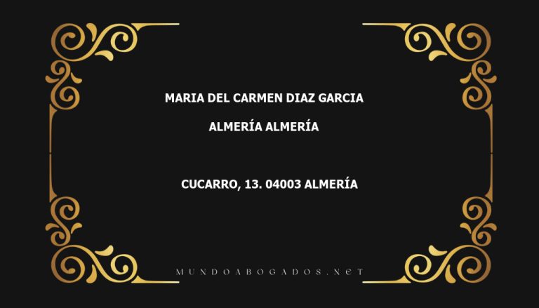 abogado Maria Del Carmen Diaz Garcia en la localidad de Almería