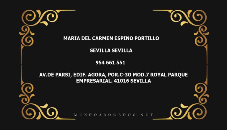 abogado Maria Del Carmen Espino Portillo en la localidad de Sevilla