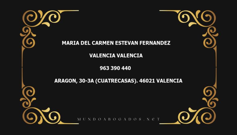 abogado Maria Del Carmen Estevan Fernandez en la localidad de Valencia