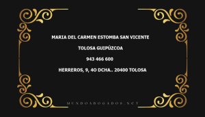 abogado Maria Del Carmen Estomba San Vicente en la localidad de Tolosa