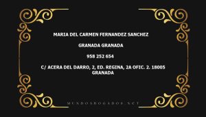 abogado Maria Del Carmen Fernandez Sanchez en la localidad de Granada