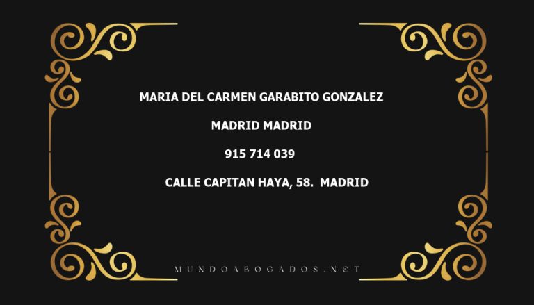 abogado Maria Del Carmen Garabito Gonzalez en la localidad de Madrid